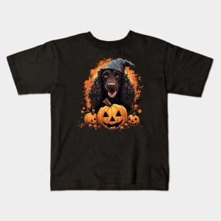 Irish Water Spaniel Dog Halloween Kids T-Shirt